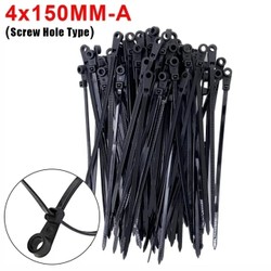 500/100 pces parafuso buraco laços de cabo reutilizáveis fixos laços de cabo de náilon auto-travamento laços cintas fixação loop organizador de escritório