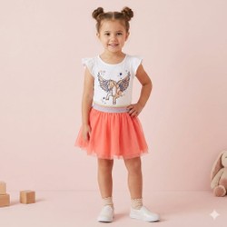 CONJUNTO UNICORNIO COTTON/TULE/MEIA MALHA HAVE FUN - 28057