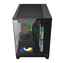 Gabinete Gamer Fortrek Clarity Frontal e Lateral em Vidro Micro ATX Preto