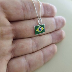 Pingente resina Bandeira País Brasil TAM-1 MINI