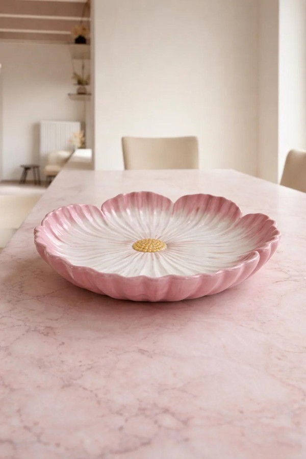 Boleira Flor de Aurora em Cerâmica - 27cm