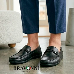 [COMPRE 1 LEVE 2] Mocassins Casuais em Couro Bovino Estilo Britânico