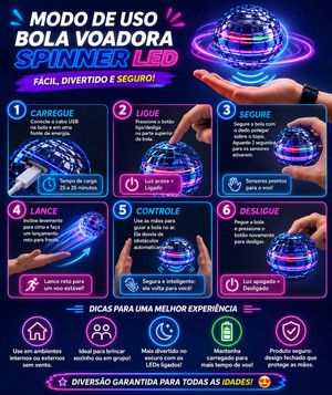 Bola Voadora Spinner LED