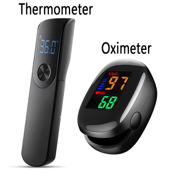 Termômetro médico para febre ir, termômetro digital para ouvido, criança, adulto, sem contato, temperatura corporal ou mini oxímetro, ferramenta de oxigênio no sangue