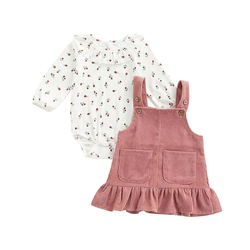 Conjunto Jardineira Salopete Babado Verão