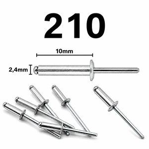Rebite Pop 210 Alumínio 2,4 x 10 mm - Kit com 100 Unidades | Alta Resistência