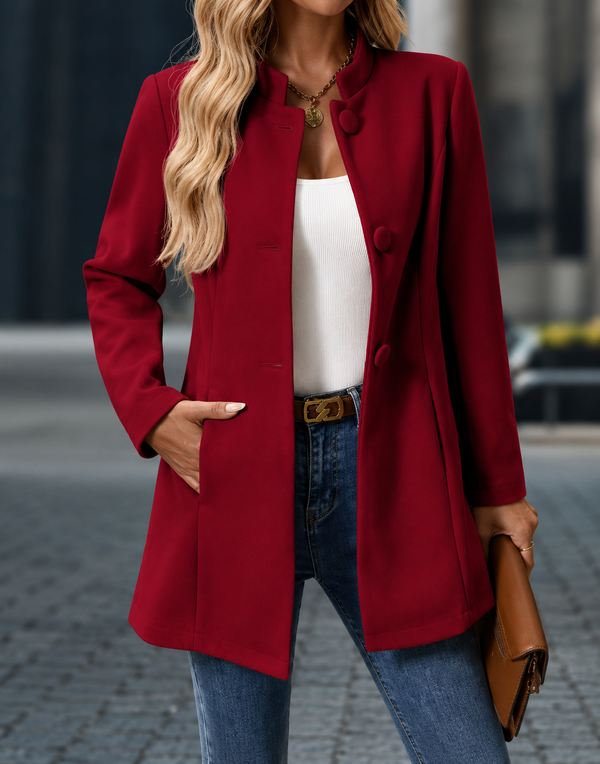 Sobretudo Feminino Inverno Lã Grossa Gola Alta
