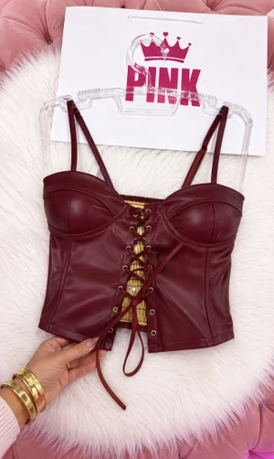 CORSET COURO MARSALA