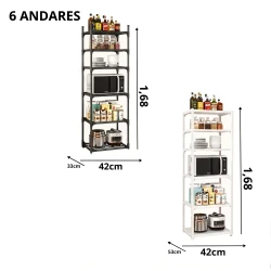 Estante Organizadora Multiuso | 6 Prateleiras em Metal Reforçado