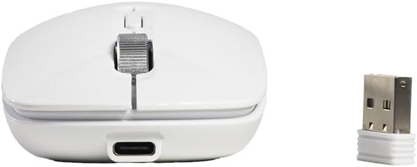 Mouse Sem Fio Recarregavel C3Tech Branco - M-W80WH