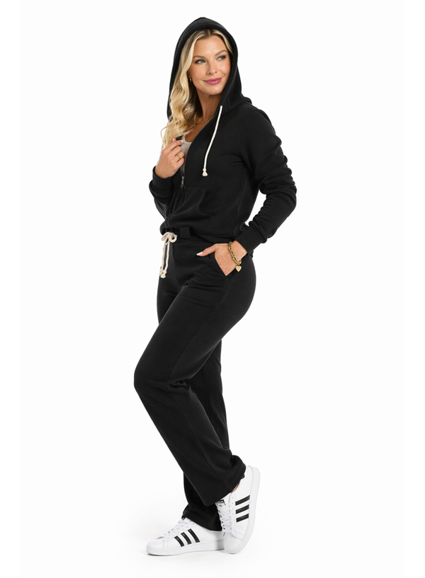 Conjunto Moletom Peluciado Basic Preto