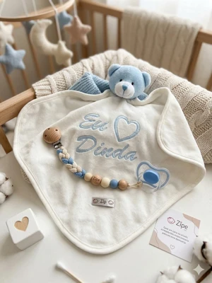 NANINHA ZIP BLANKET CETIM EU AMO DINDA AZUL