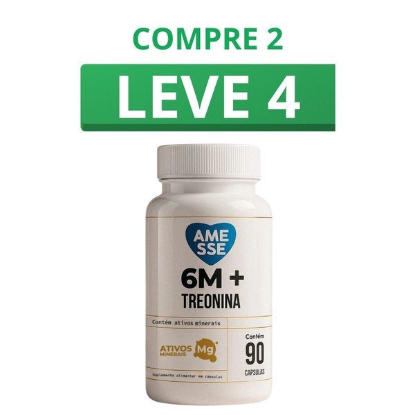6M Treonina 90 Cápsulas + Frete Grátis