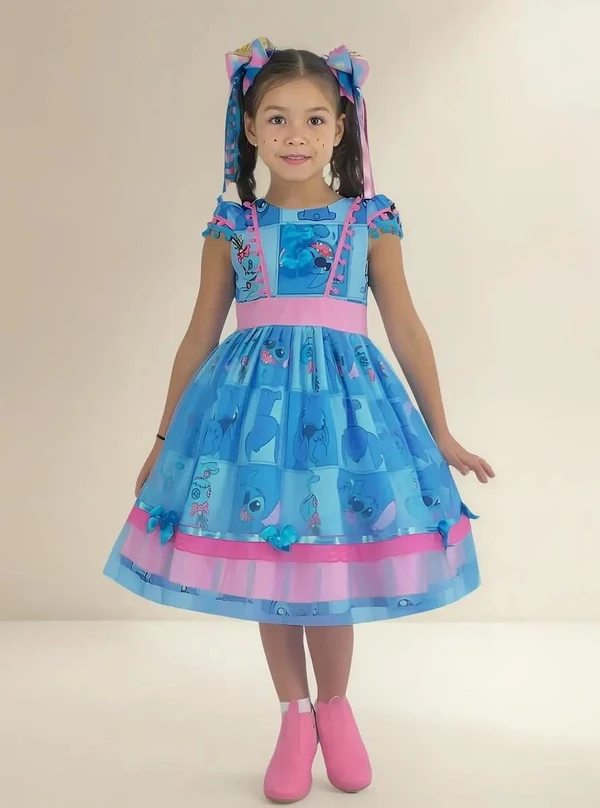 Vestido Stitch Festa Junina São Joao Quadrilha Luxuoso