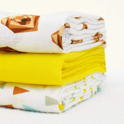 Kit com 3 Fraldas De Pano Estampadas