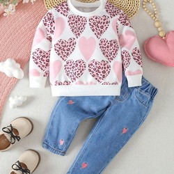 Conjunto Moletom e Jeans Leopardo Rose