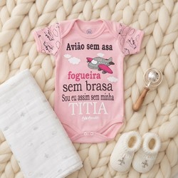 BODY AVIÃO ROSA BEBE BRINCALHÃO