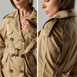 Trench Coat Longo Feminino Milano Sarjado Vynara