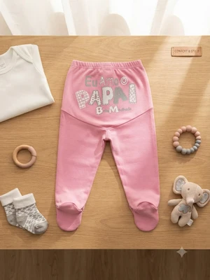 CALÇA BICHO MOLHADO EU AMO PAPAI ROSA