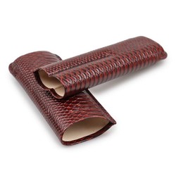 Porta 2 Charutos em Couro Nerone Snake - Marrom