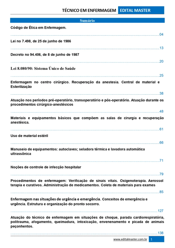 Técnico em Enfermagem - Ministério da Saúde