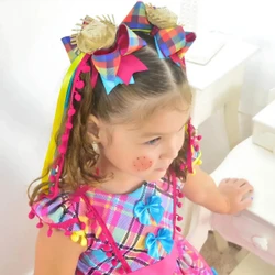 Vestido Festa Junina Xadrez  + Saia de Armação + 2 Laços