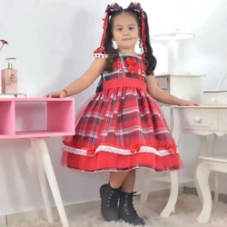 Vestido Festa Junina Xadrez  + Saia de Armação + 2 Laços