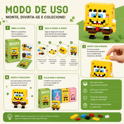 Mini Blocos de Montar Bob Esponja Pixelado Colecionável - 20