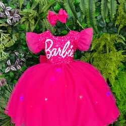 Vestido Fantasia - Barbie Pink Com Led