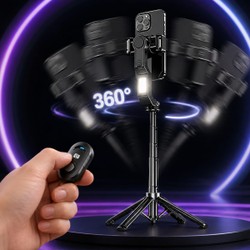 Estabilizador Gimbal para Celular 3 Eixos com Bluetooth e Luz Integrada