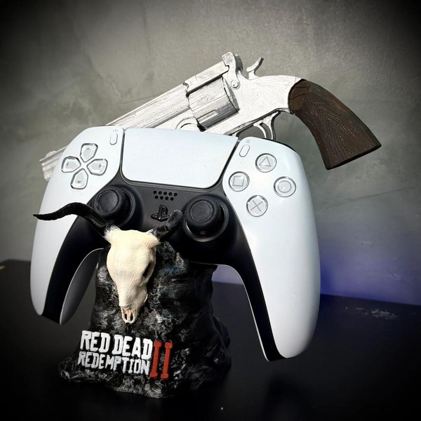  Suporte Premium Para Controle Ps5/ Ps4 e Xbox Red Dead Redemption 2 de luxo pintado a mão + CHAVEIRO DE BRINDE Pronta Entrega