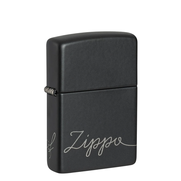 Isqueiro Zippo Cursive Design Black Matte