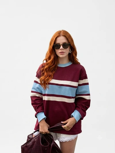 Moletom Oversized Listrado Retrô