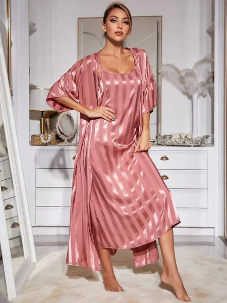 Conjunto Robe e Camisola Luxury Seda