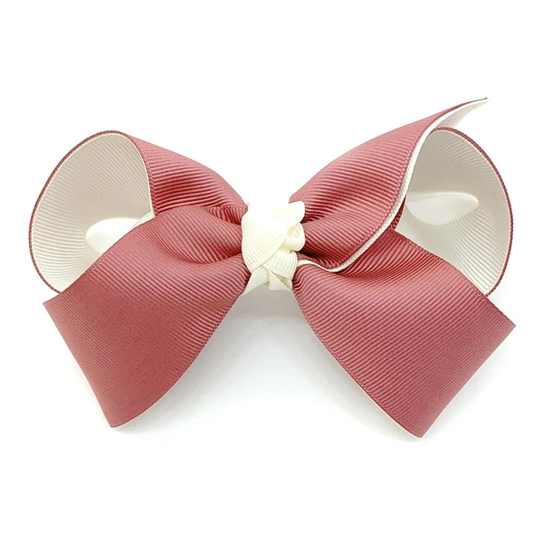 Laço de Cabelo - Duplo Rubi Branco e Rosa