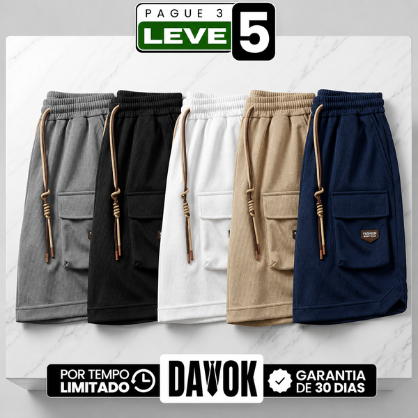 [Pague 3, Leve 5] Bermuda Draken Masculina em Malha Técnica Microperfurada, Ajuste de Tração e Bolsos Cargo Utilitários com Patch Tático Emborrachado