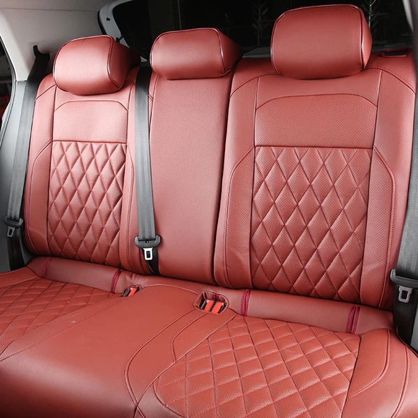 Kit Completo de Capas para Banco de Carro Evurus em Couro Legítimo Universal 5 Lugares Com Airbag + Tapetes e Capa de Volante