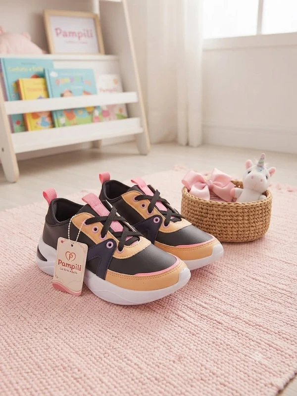 TENIS PAMPILI #MAGIC PRETO/COLORIDO SINT 542058 