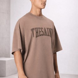 T-shirt Oversized dark stoned Brown