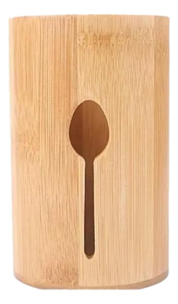 Kit Porta Talheres Bambu 3 Peças