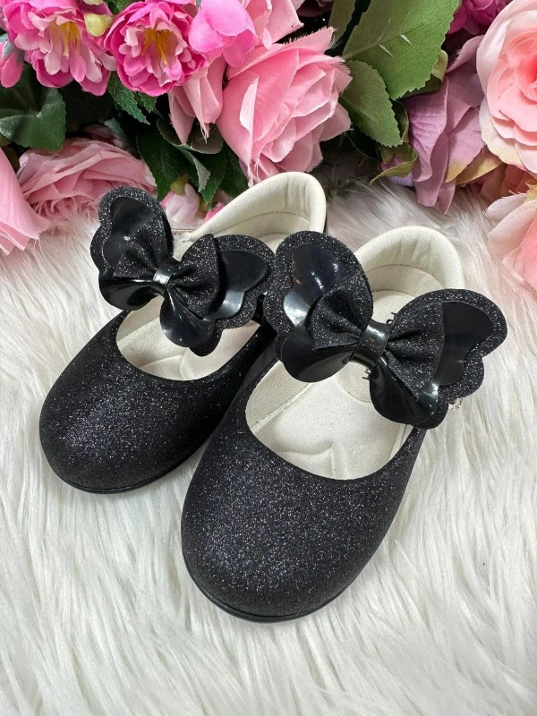 Sapatilha Flor Di Mila - Preta Glitter