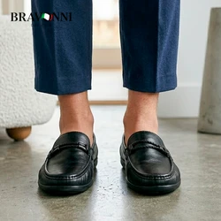 [COMPRE 1 LEVE 2] Mocassins Casuais em Couro Bovino Estilo Britânico