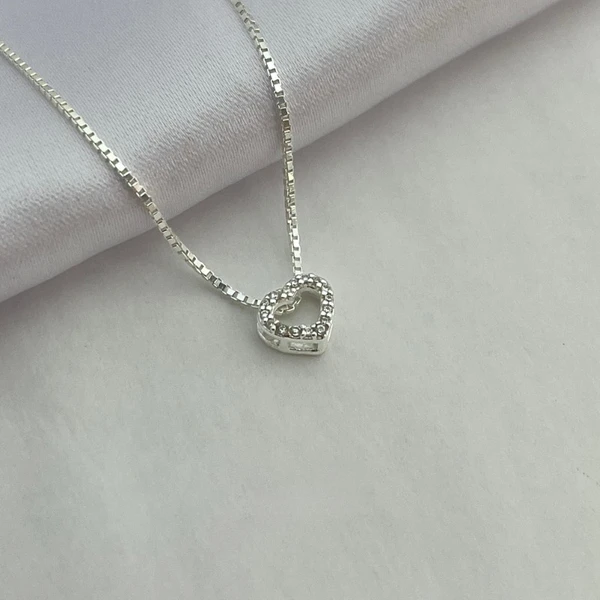 Pingente Galeri Zircônia Coração 0,80MM (15) BRANCA