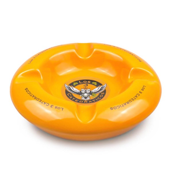 Cinzeiro para 4 Charutos de Porcelana Los 3 Catedraticos - Laranja