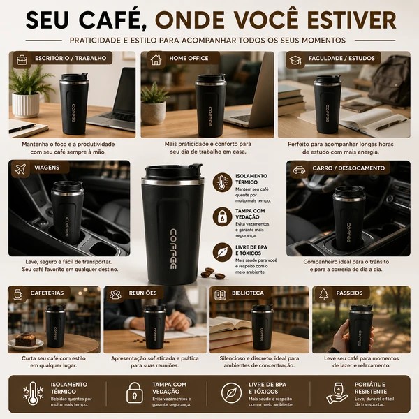 Copo Térmico de Café 510ml (VARIADO)