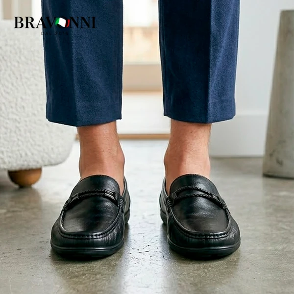 [COMPRE 1 LEVE 2] Mocassins Casuais em Couro Bovino Estilo Britânico