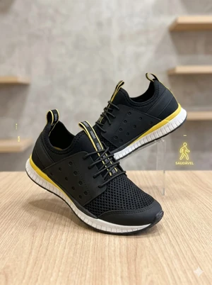 TENIS NEW SPORT PRETO/AMARELO KLIN INFANTIL 480003 
