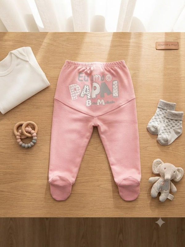 CALÇA BICHO MOLHADO EU AMO PAPAI ROSA