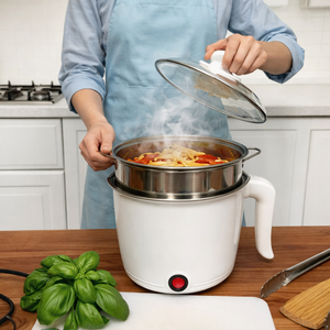 Mini Panela de Arroz Elétrica Rosa 220v