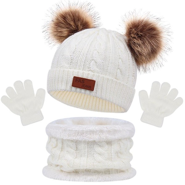 Kit Infantil Touca + Luva + Cachecol Charmoso